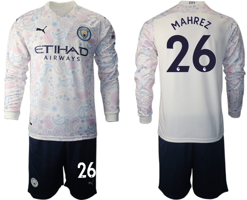 2021 Men Manchester city away long sleeve #26 soccer jerseys